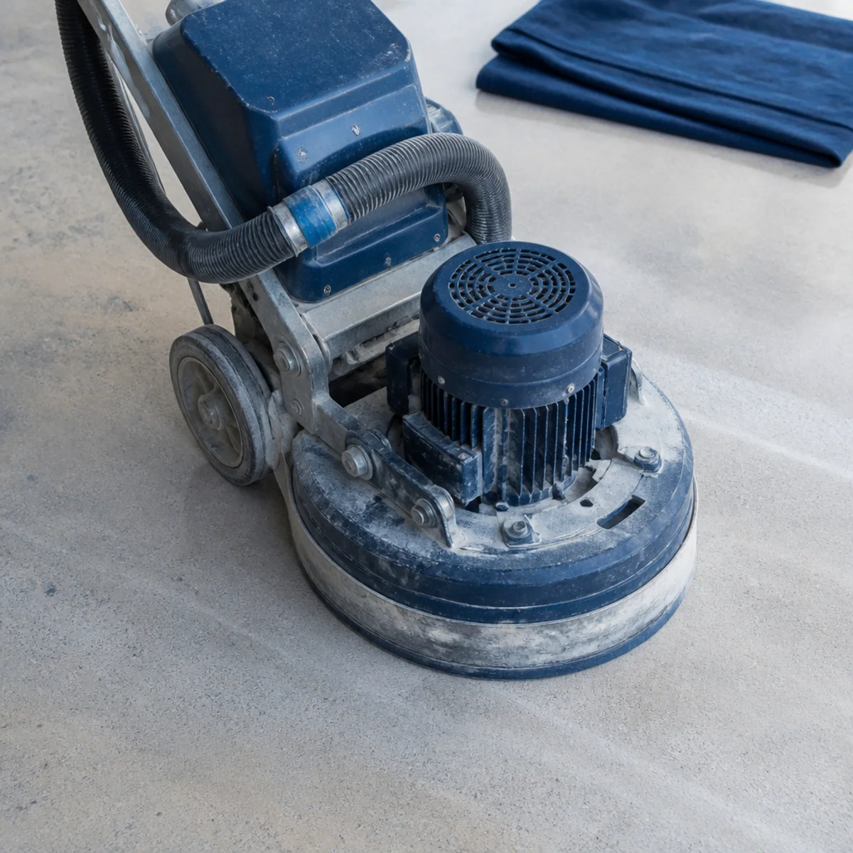 Diamond grinding a concrete slab before epoxy