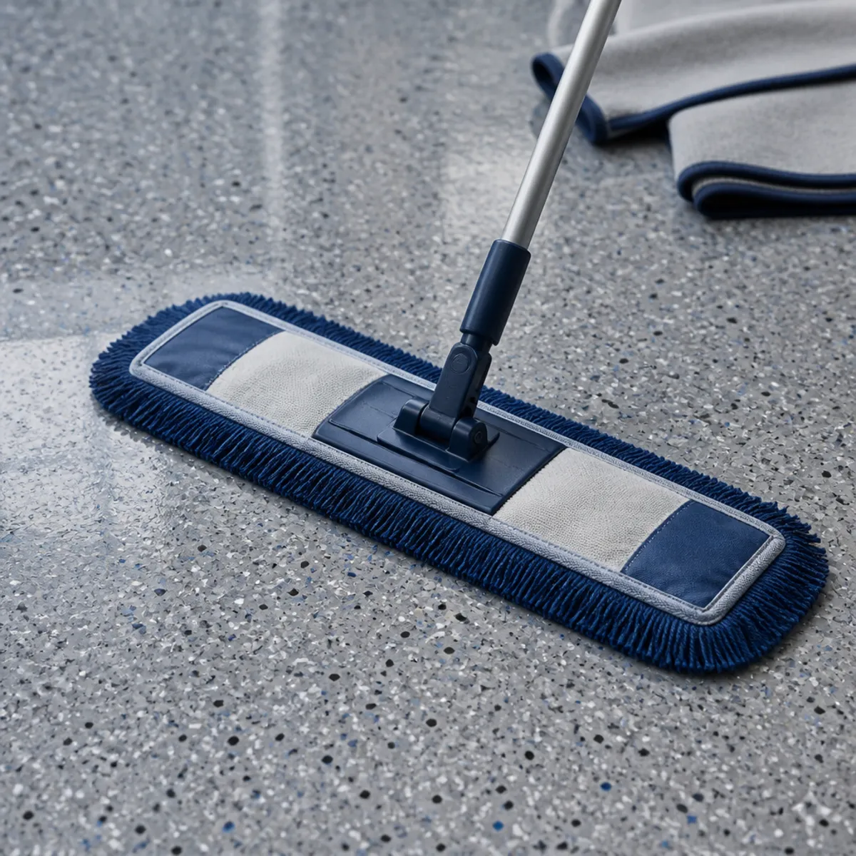 Easy maintenance of a flake epoxy garage floor